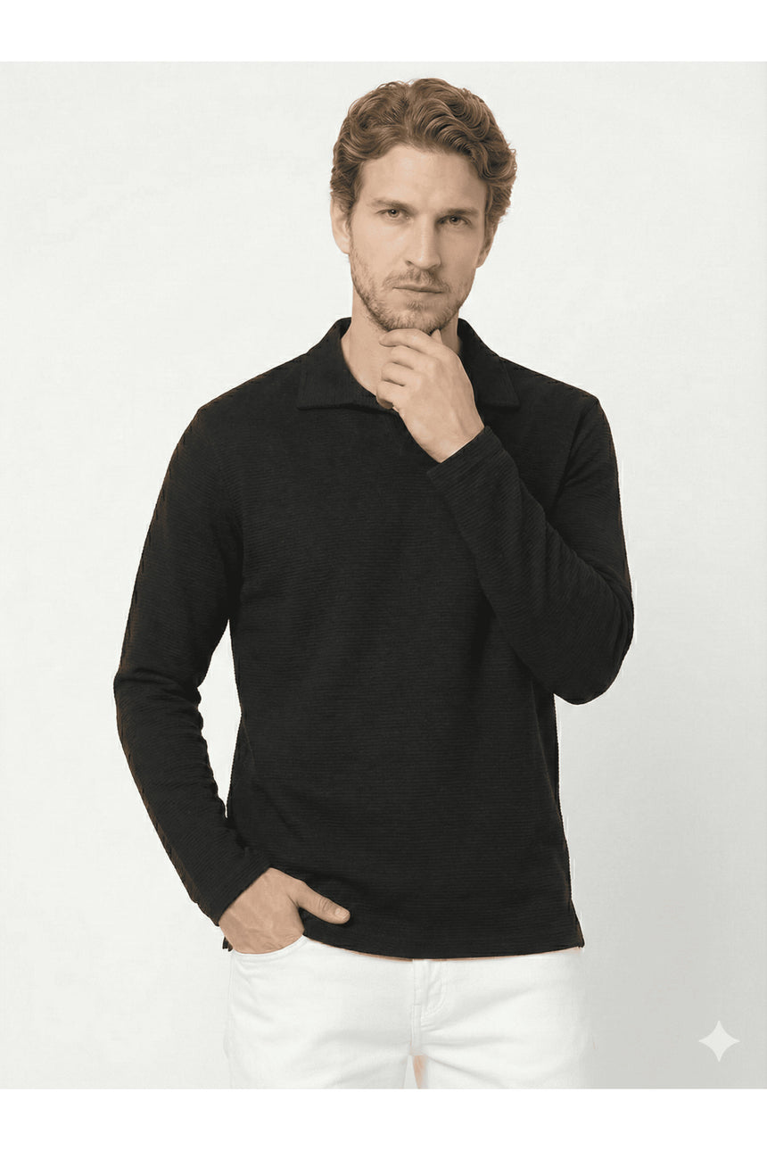 JACK&JONES JCOMAX KNIT CREW NECK LN 12285716 - Siyah