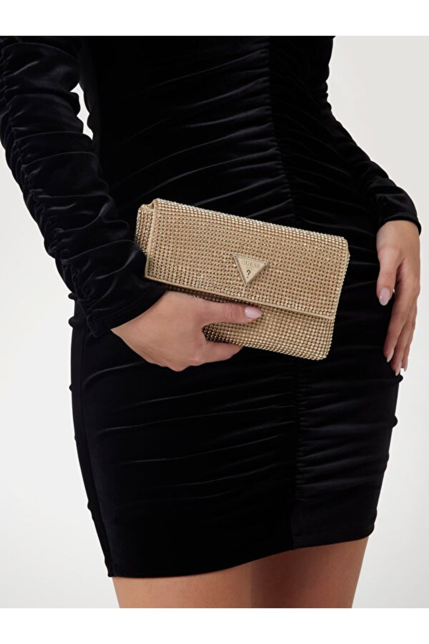 GUESS KADIN ZALINA FLAP CLUTCH HWRP9350700 - Altın Sarısı