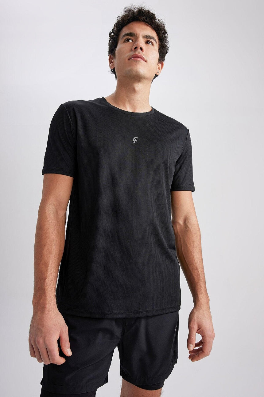 DeFacto Erkek Slim Fit T-Shirt X6142AZ - Siyah