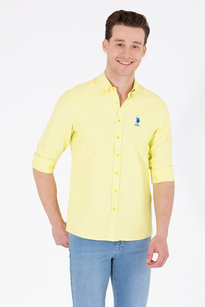 US POLO ASSN ERKEK DOKUMA GÖMLEK 1571130 - Sarı