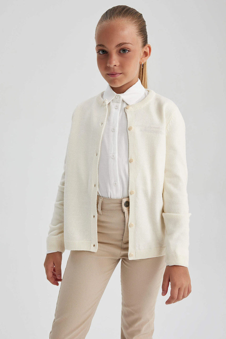 Defacto Çocuk Cardigan N8407A6 - Ekru