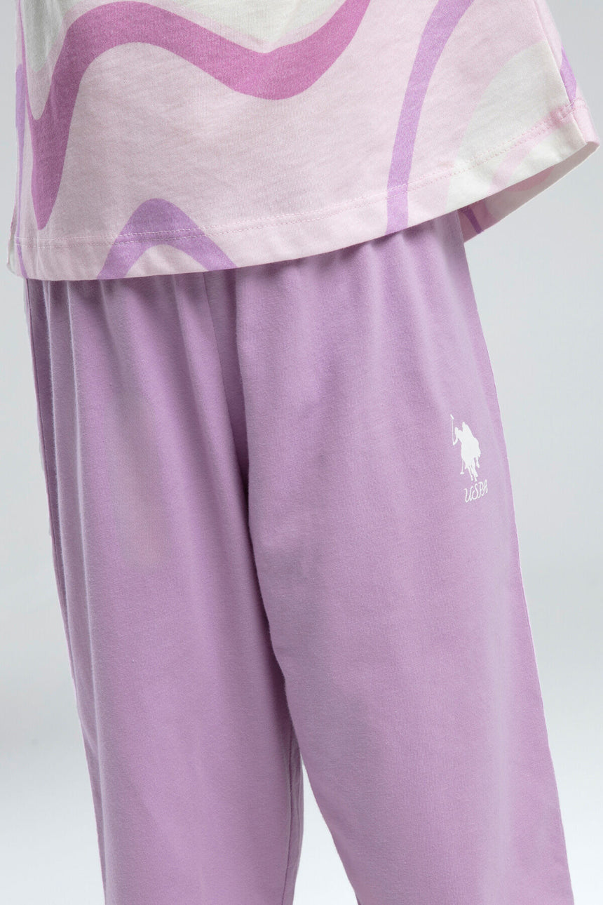 U.S. Polo Assn. Kız Çocuk Kapri Takım US2062-G - Krem / Toz Pembe