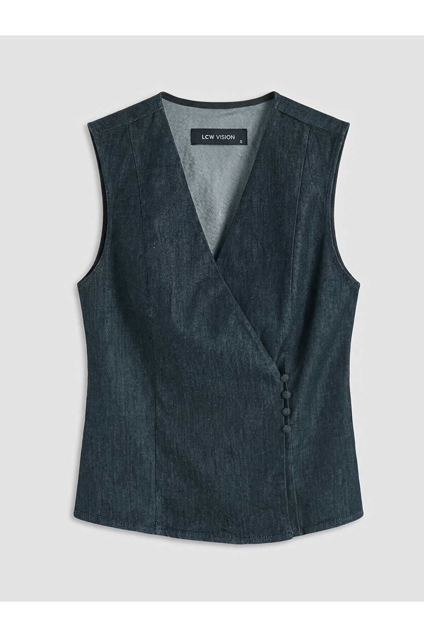 LCW KADIN S6NF48B8 YLK,AVERS-SET-VEST - Koyu Mavi