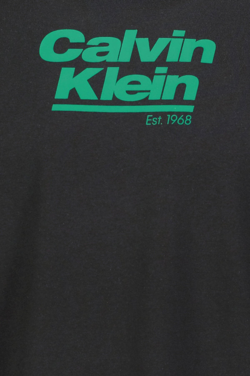 Sporline Calvin Klein siyah renkli, yeşil logolu, %100 pamuklu regular kesim erkek tişört