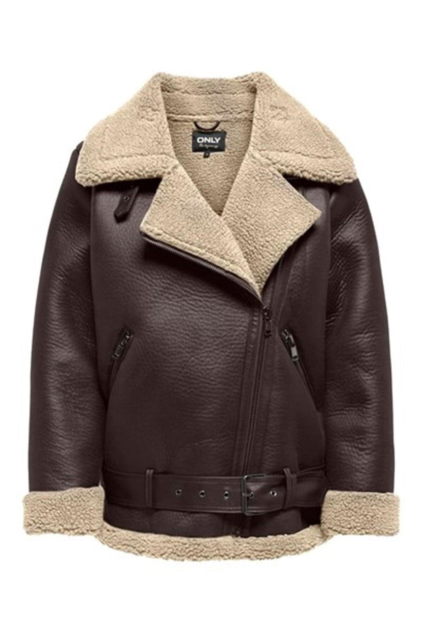 only onlnewlis faux leather aviator cc otw 15300262 - Gri/ Kahverengi