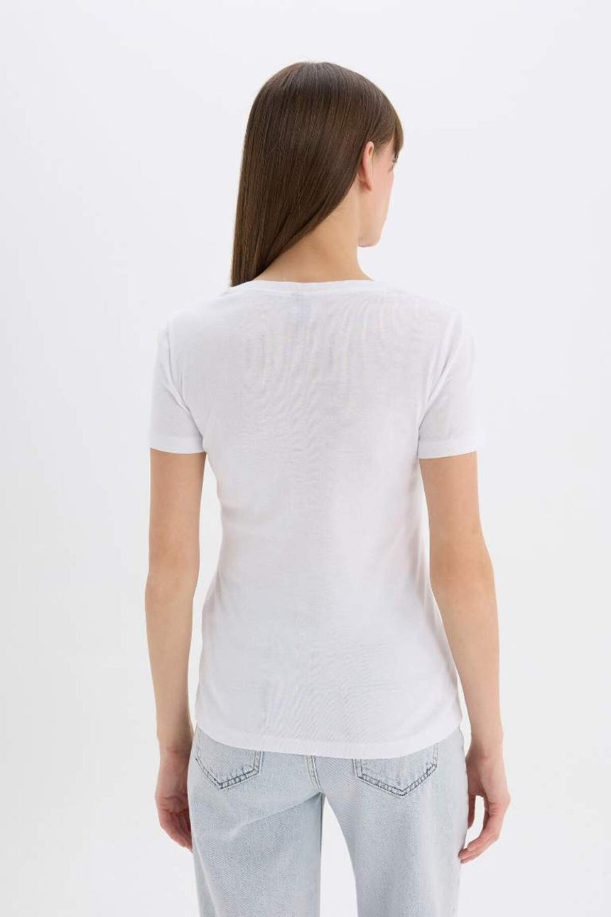 Defacto Kadın Short Sleeve T-Shirt İ1080Az - Beyaz