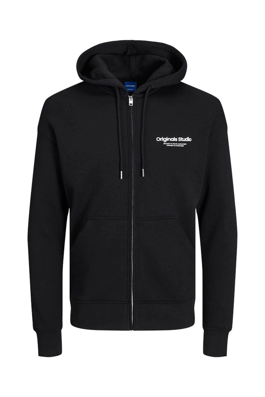 jack&jones jorvesterbro sweat zip hood 12241691 - Siyah