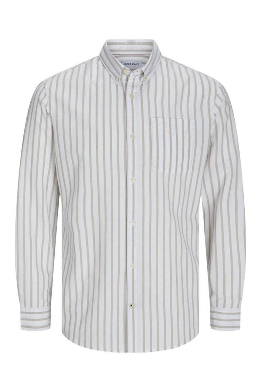 JACK&JONES JJEOXFORD SHIRT LS NOOS 12182486 - Açık Kahverengi
