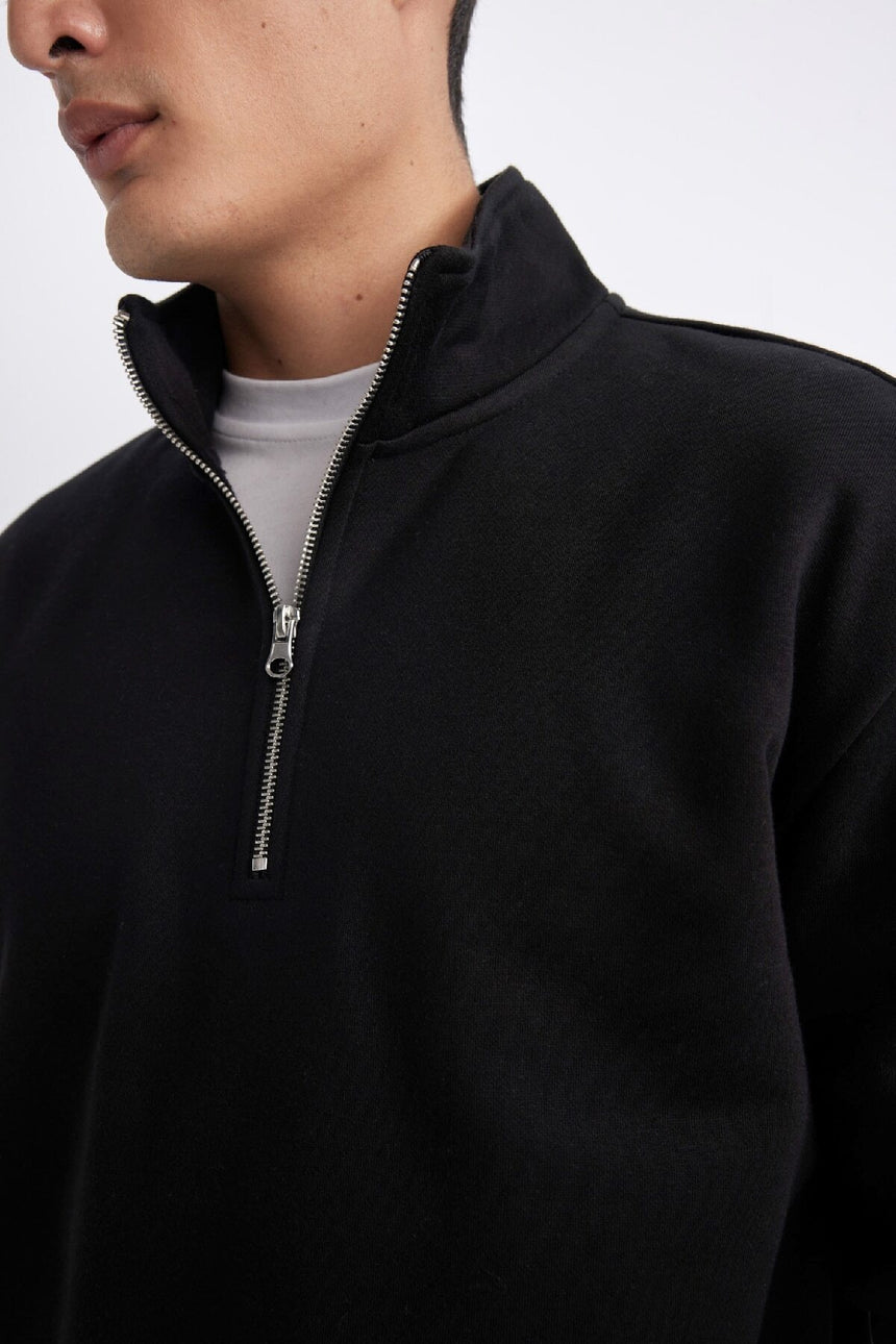 DeFacto Erkek Sweatshirt X7405AZ - Siyah