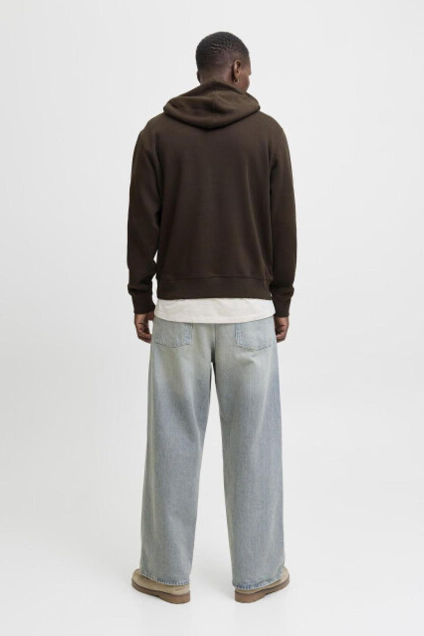 JACK&JONES JJESTAR JJ SWEAT HOOD NOOS 12233972 - Koyu Kahverengi