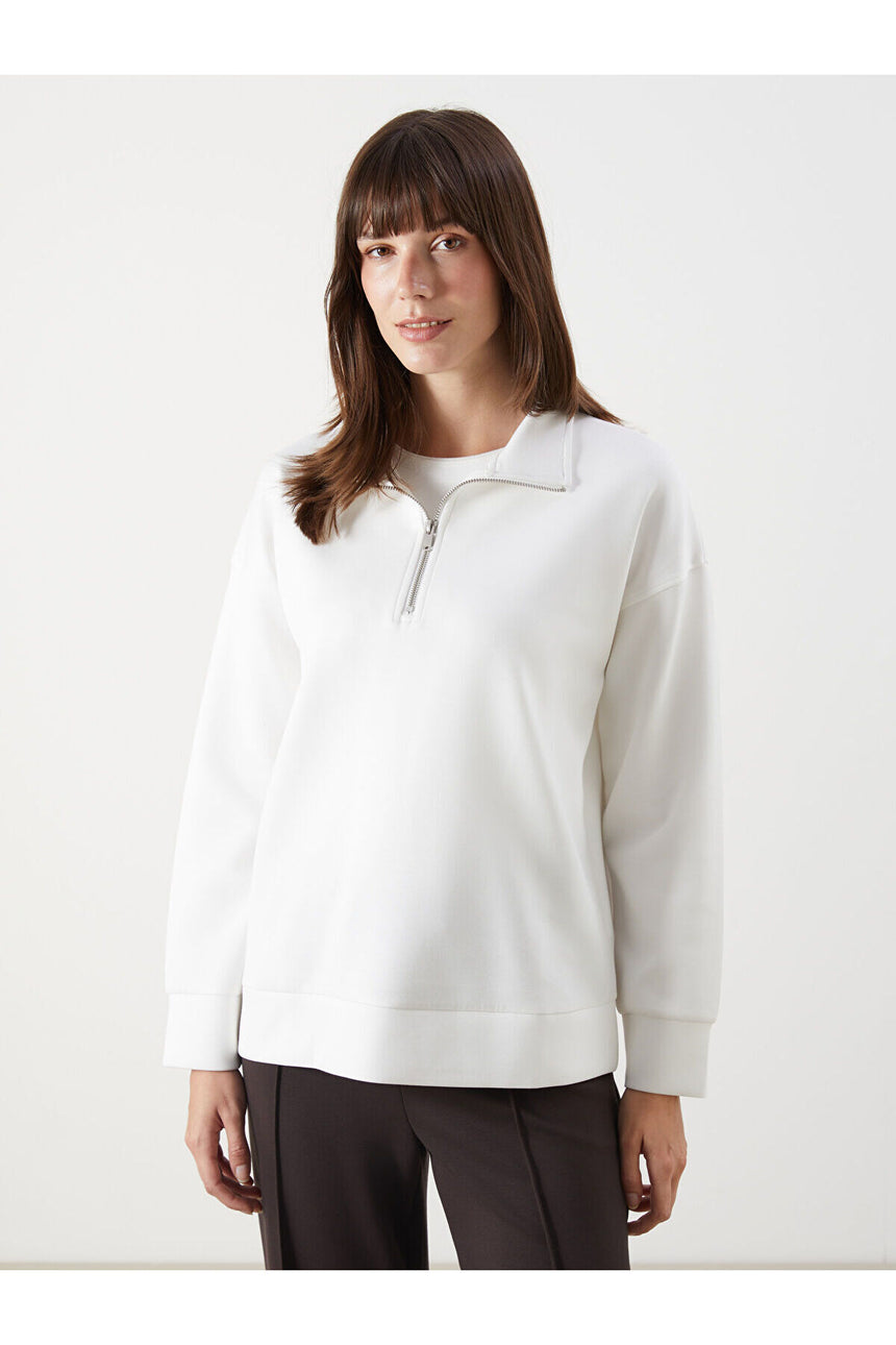 LC Waikiki Kadın Sweatshirt W52840I8 - Kırık Beyaz