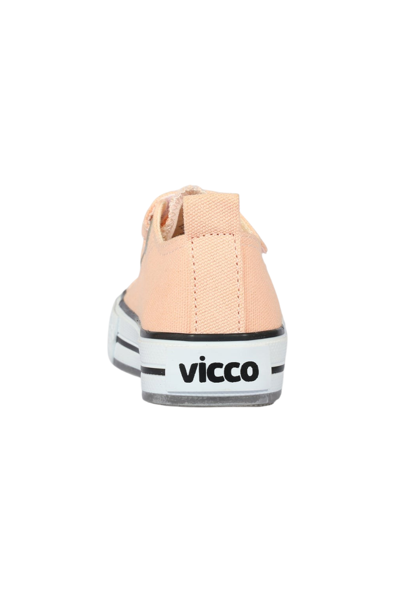 Sporline Vicco pudra pembe renkli, kanvas malzemeden üretilmiş, topuk kısmında marka logolu kadın sneaker