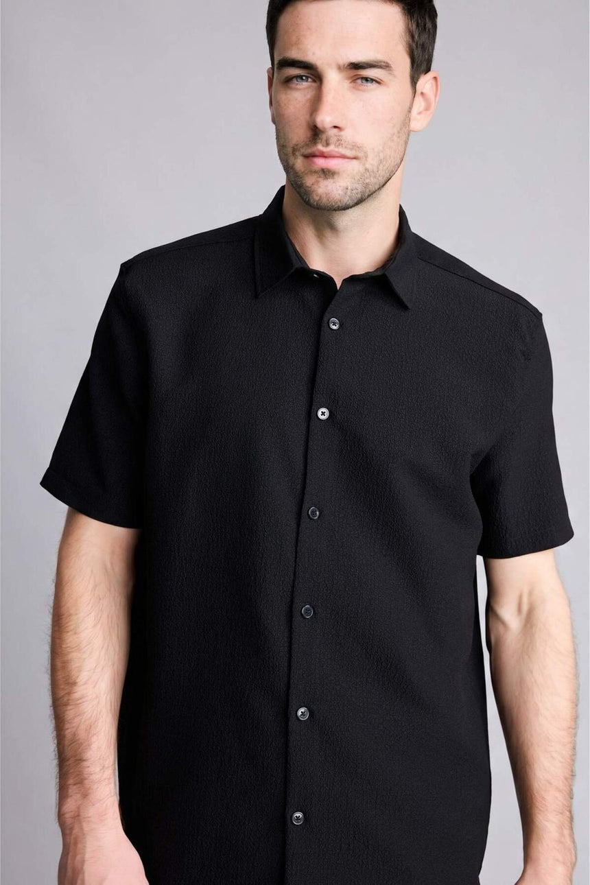 Defacto Erkek Short Sleeve Shirt E1223Ax - Siyah