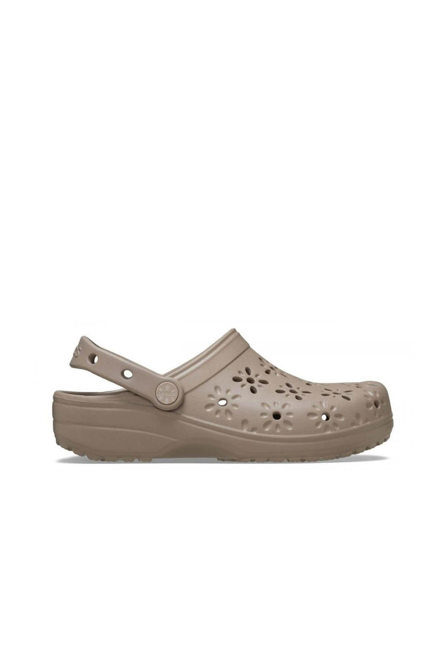 Crocs Unisex Floral Cut Out Clog CR3038 Terlik - Gri Kahverengi