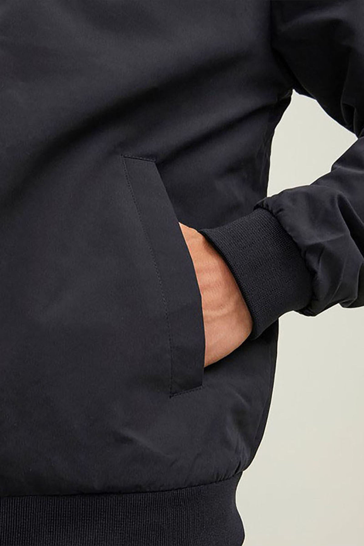 Jack & Jones Rush Erkek Kapüşonlu Bomber Mont 12200208 - Siyah