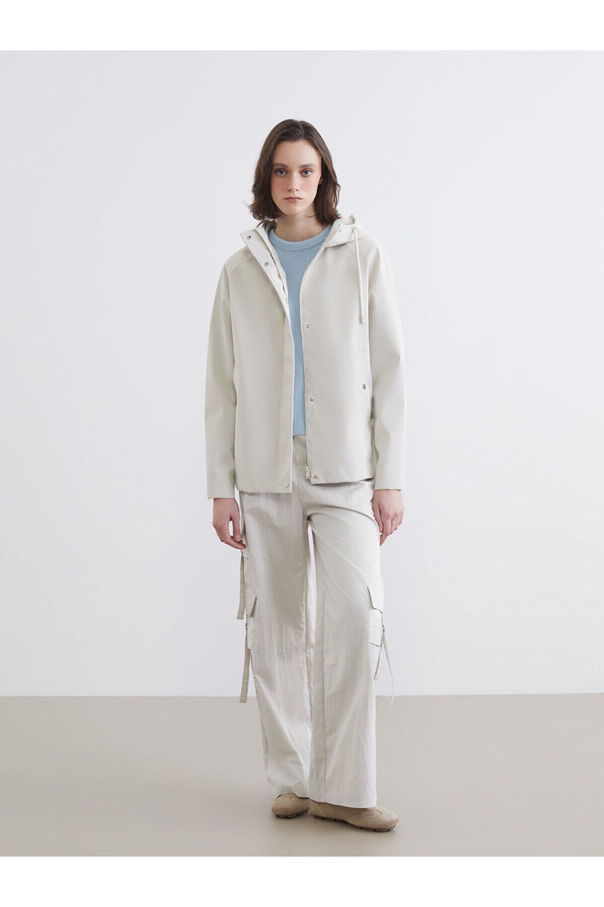 LC Waikiki Kadın Oversize Rüzgarlık S6IJ05D8 - Ekru