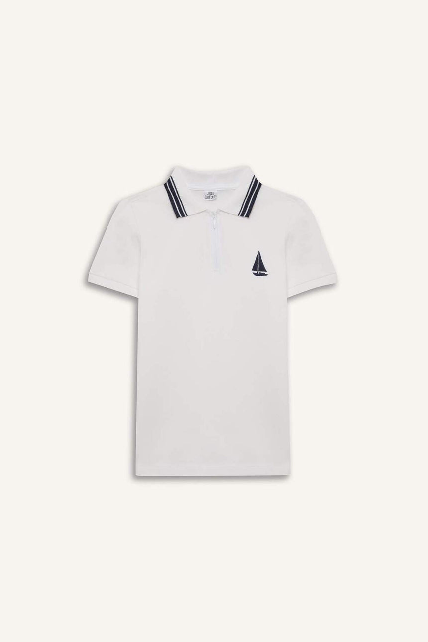 Defacto Çocuk Short Sleeve Polo T-Shirt D8091A8 - Beyaz