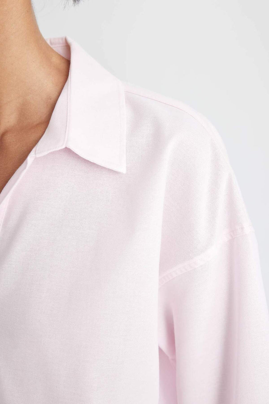 Defacto Kadın Long Sleeve Shirt C4597Ax - Açık Pembe