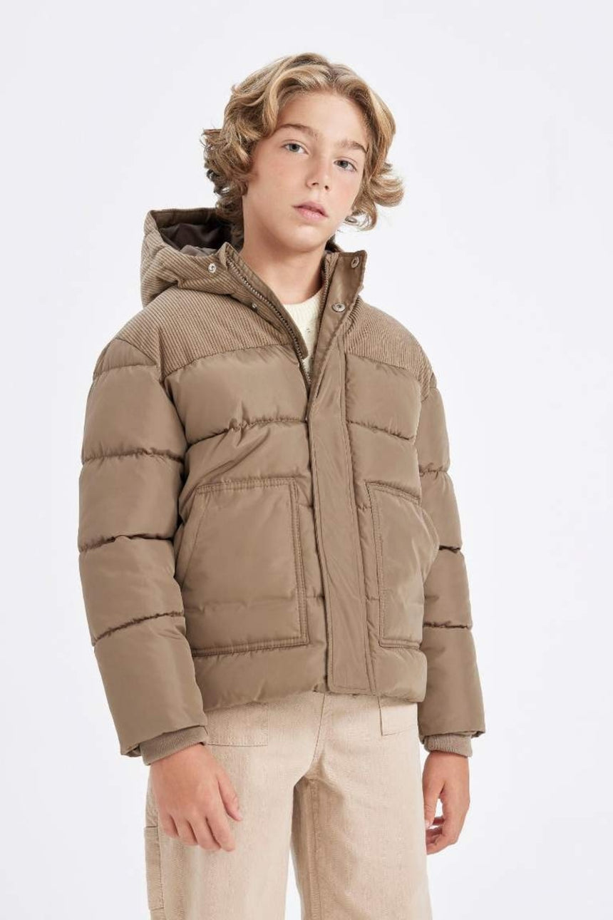 Defacto Çocuk Mont C5526A8 - Gri/ Kahverengi
