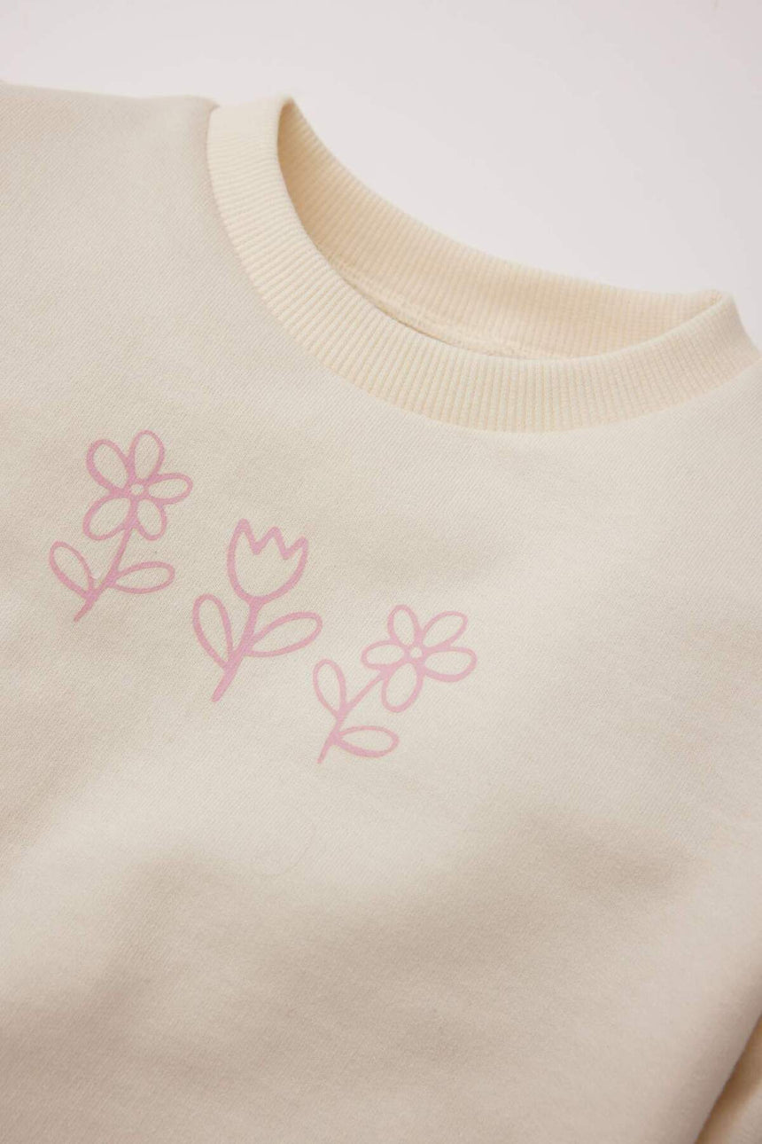 Defacto Çocuk Sweat Shirt D8548A5 - Ekru