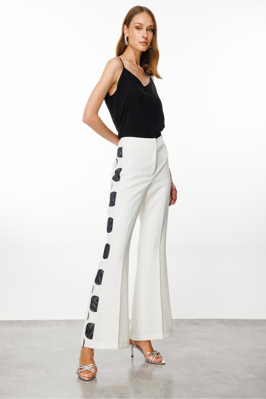 Moda İlgi ILG241PNT04640 Kadın Pantolon - Ekru