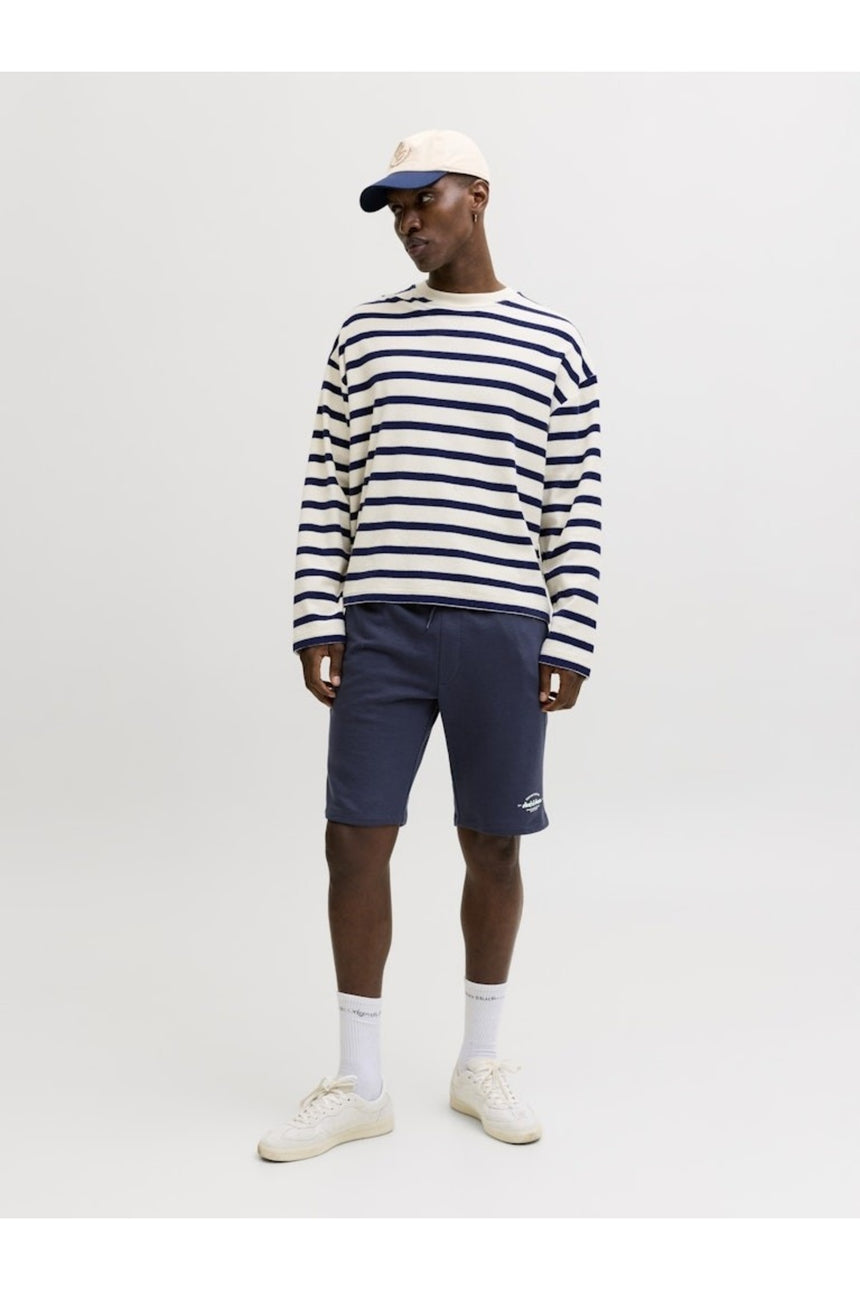 JACK&JONES JPSTGORDON BRANDON SWEAT SHORTS MID 12292136 - Koyu Lacivert