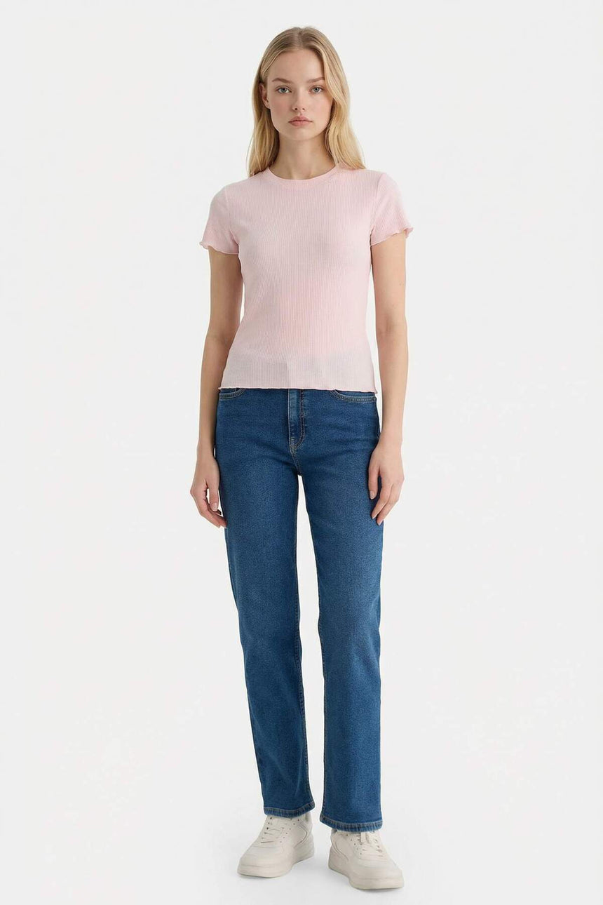 DeFacto K7064AZ Kadın T-Shirt - Açık Pembe