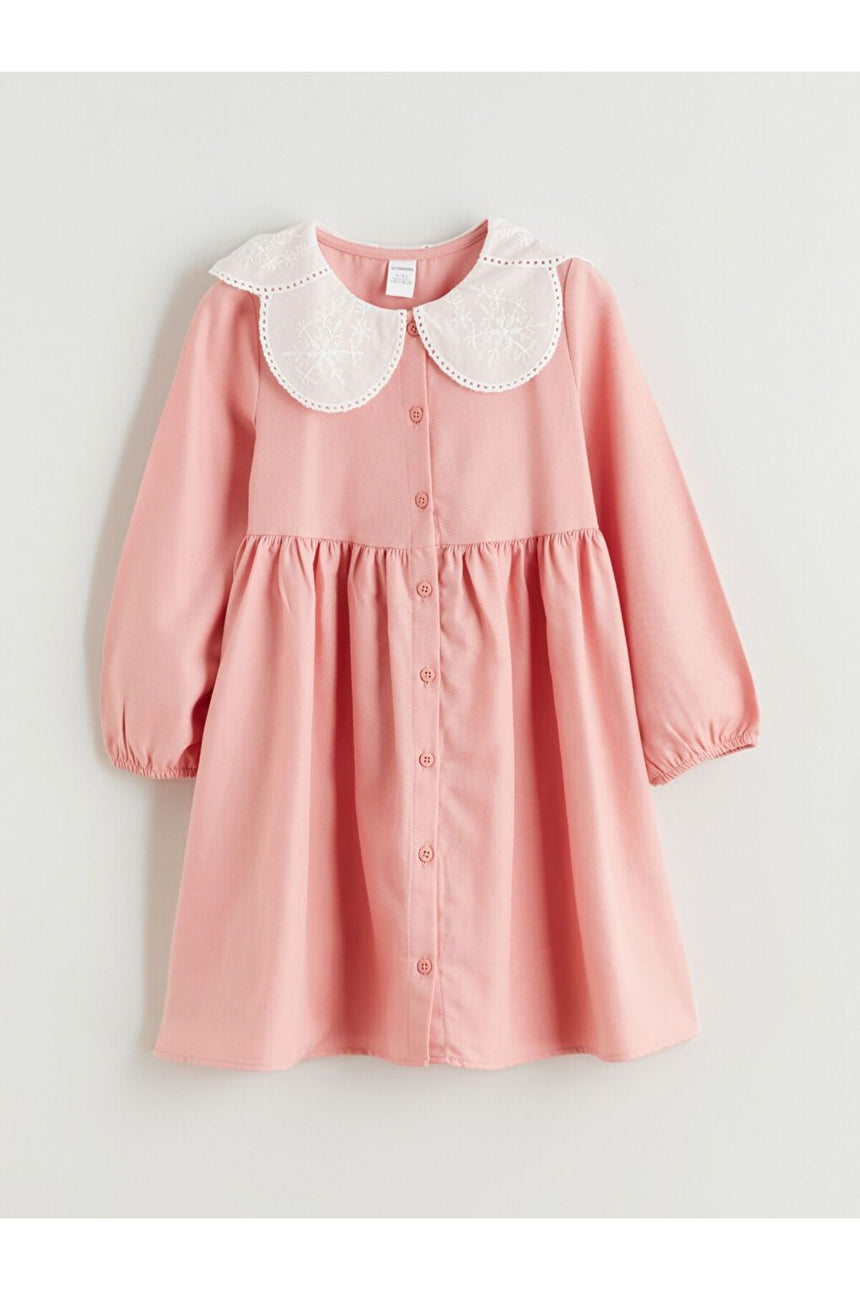 LC Waikiki Çocuk Uzun Kollu Elbise W5LM87L1 - Mat Pembe