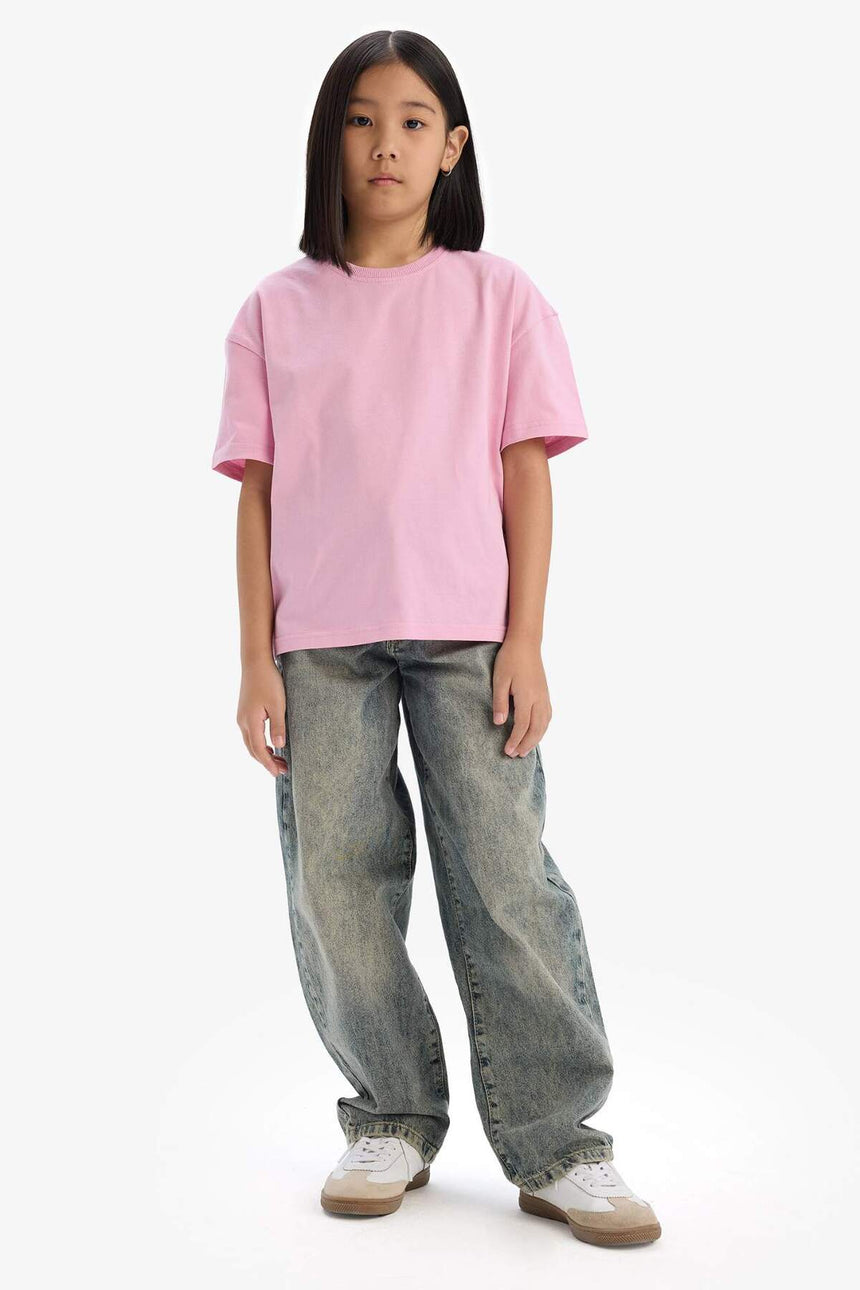 DeFacto Çocuk Kısa Kollu T-Shirt D9099A8 - Pembe