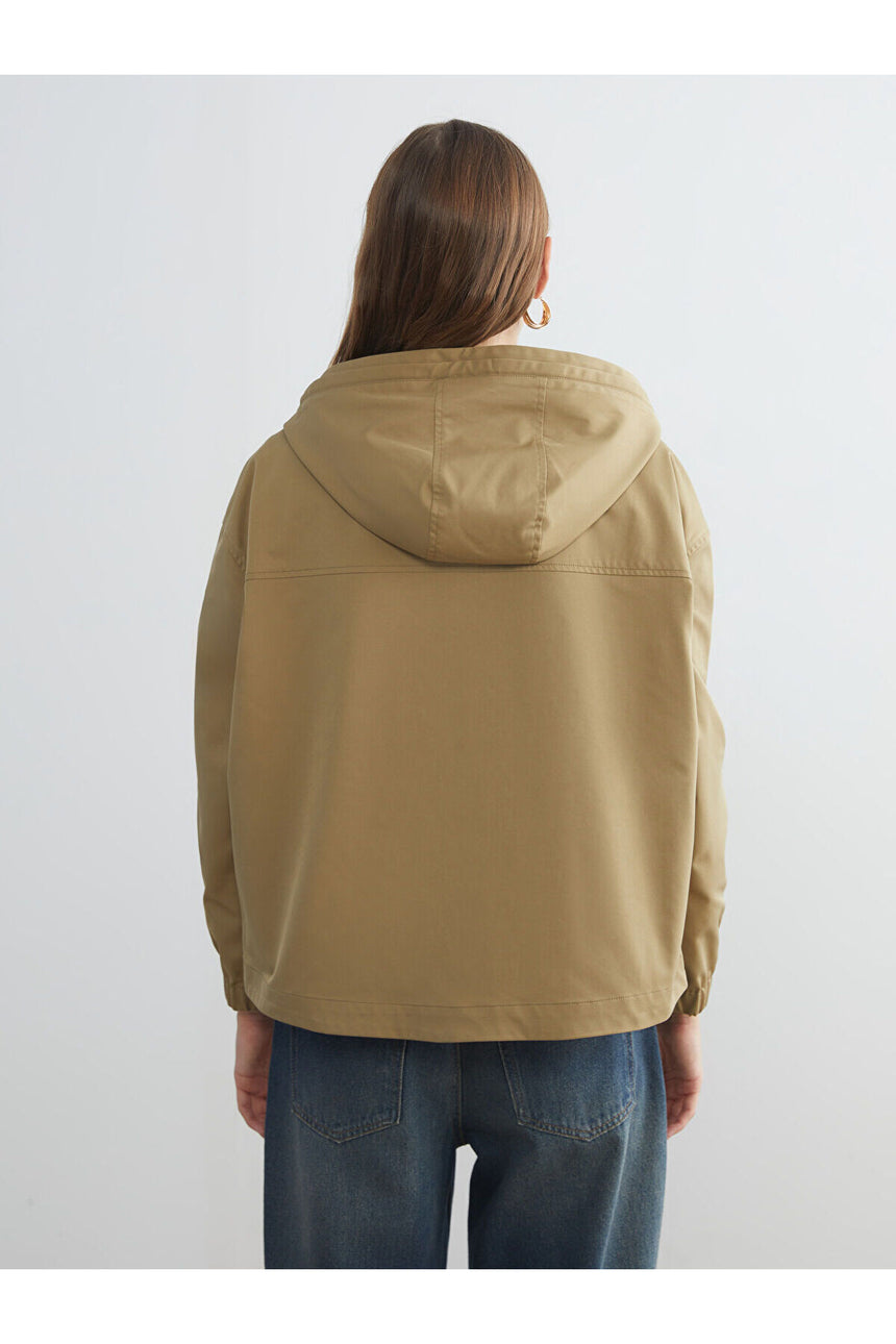 LC Waikiki Kadın Oversize Rüzgarlık W52595E8 - Koyu Yeşil