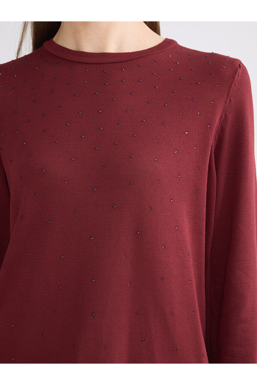 LC Waikiki Kadın Kazak W5DD66AC - Bordo