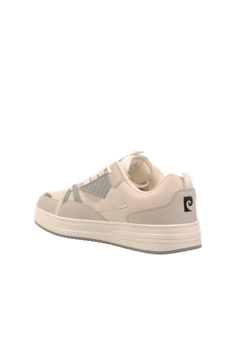 Sporline Pierre Cardin erkek beyaz poliüretan sneaker, yan profil görünümü