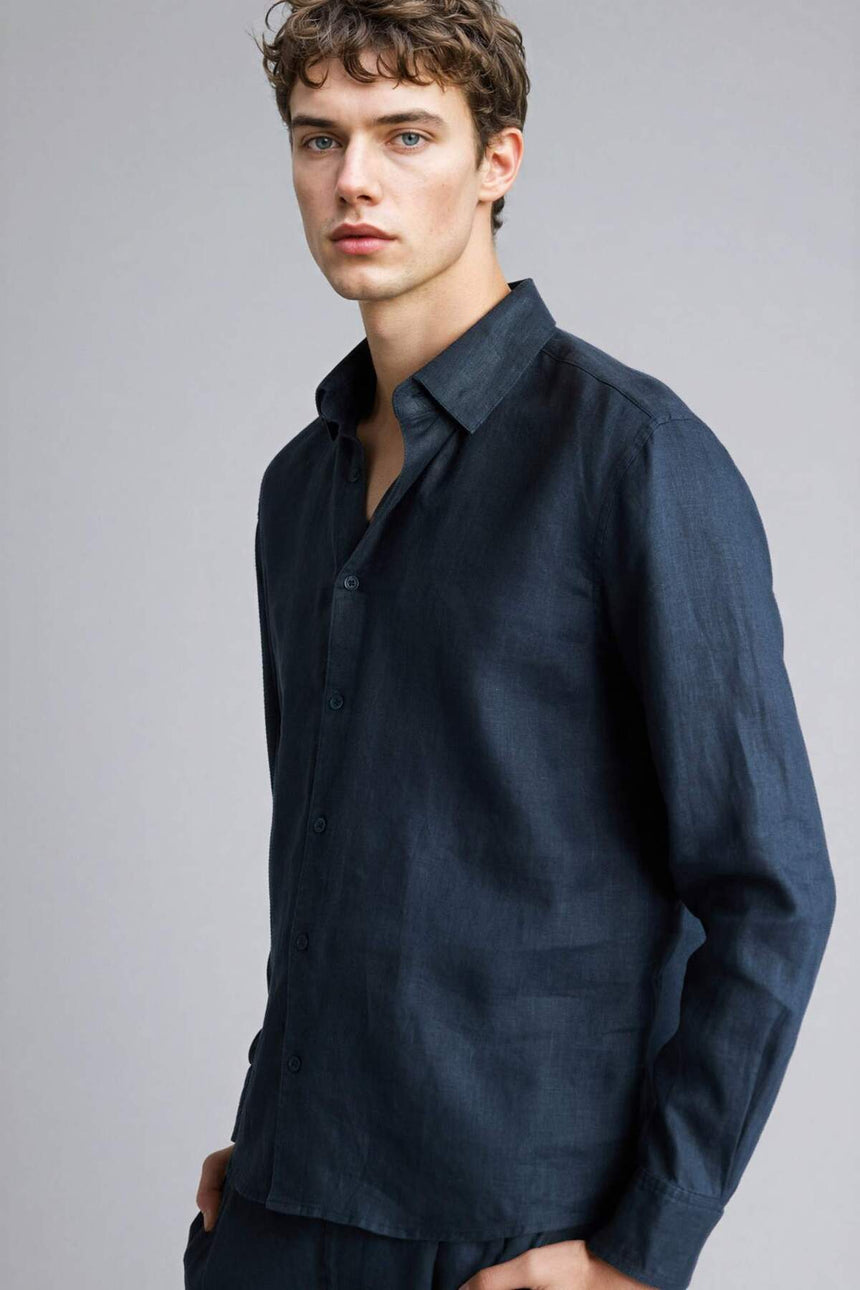 Defacto Erkek Woven Top C1825AX - Koyu Lacivert