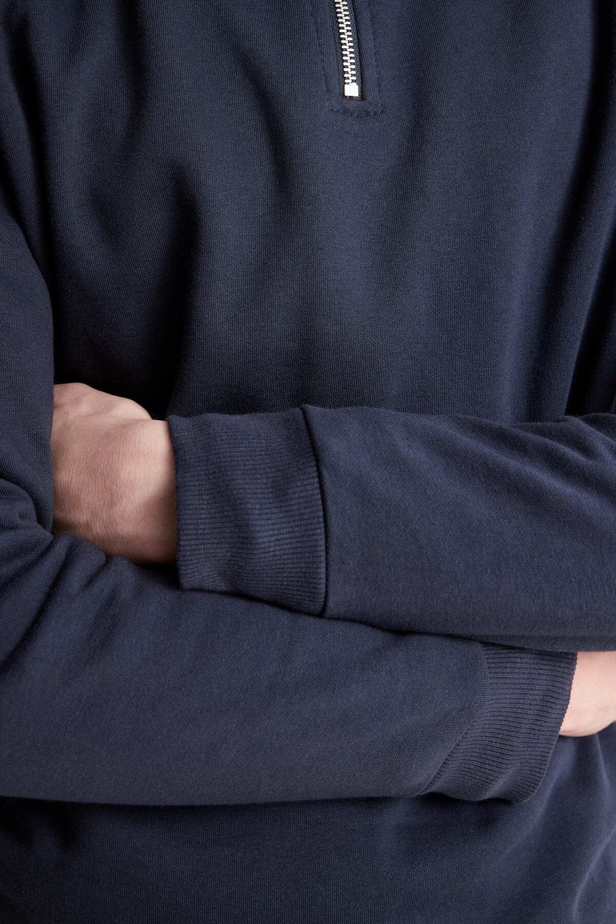 DeFacto Erkek Yarım Fermuarlı Sweatshirt X7405AZ - Koyu Lacivert