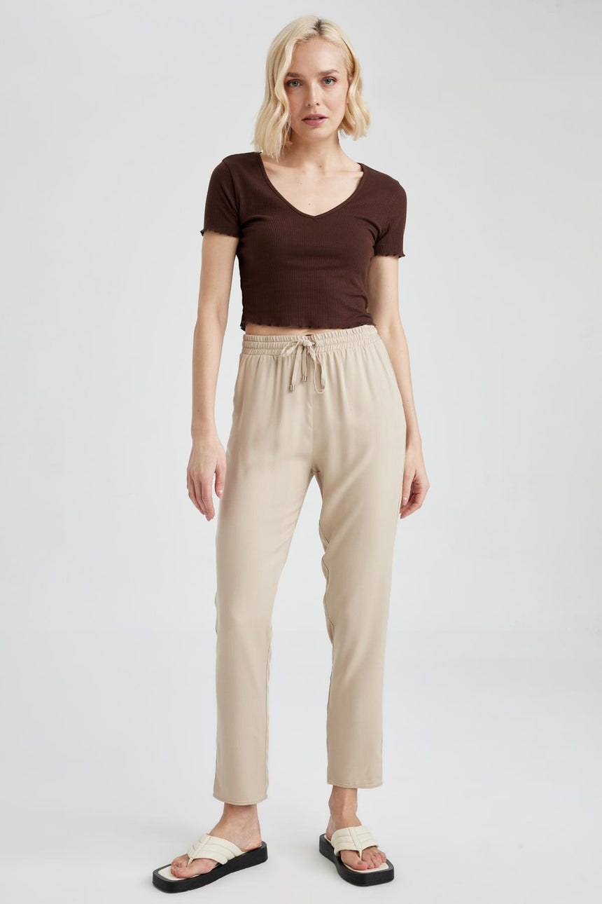 Defacto Kadın Trousers L3164Az - Kahverengi / Kum Beji