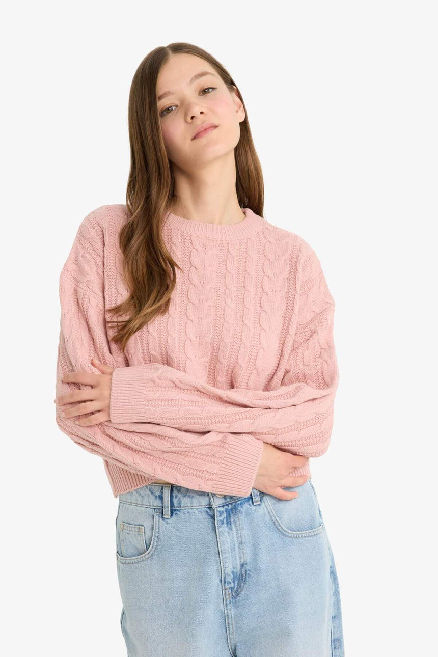 DeFacto Kadın Kazak T4518AZ - Pembe