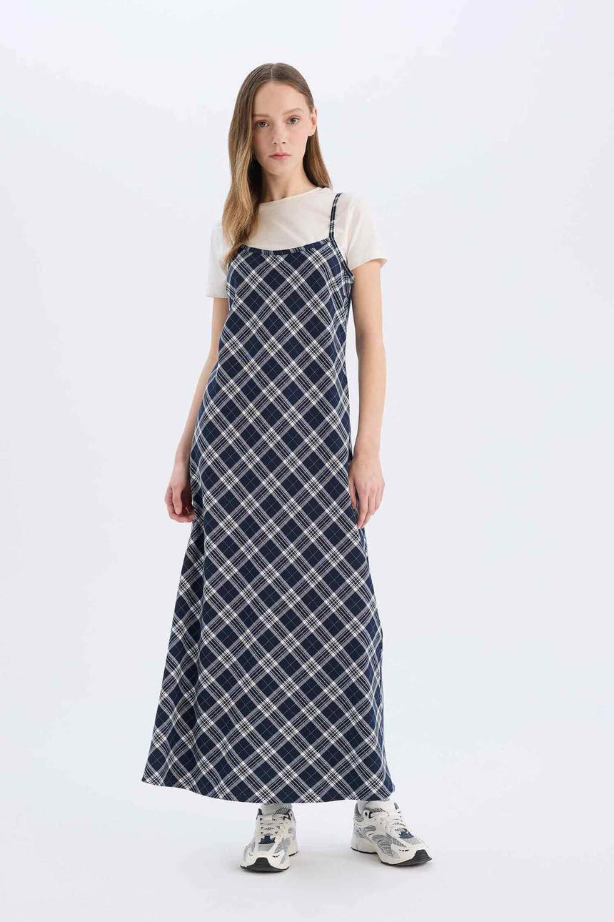 Defacto Kadın Short Sleeve Woven Dress E4397Ax - Koyu Lacivert