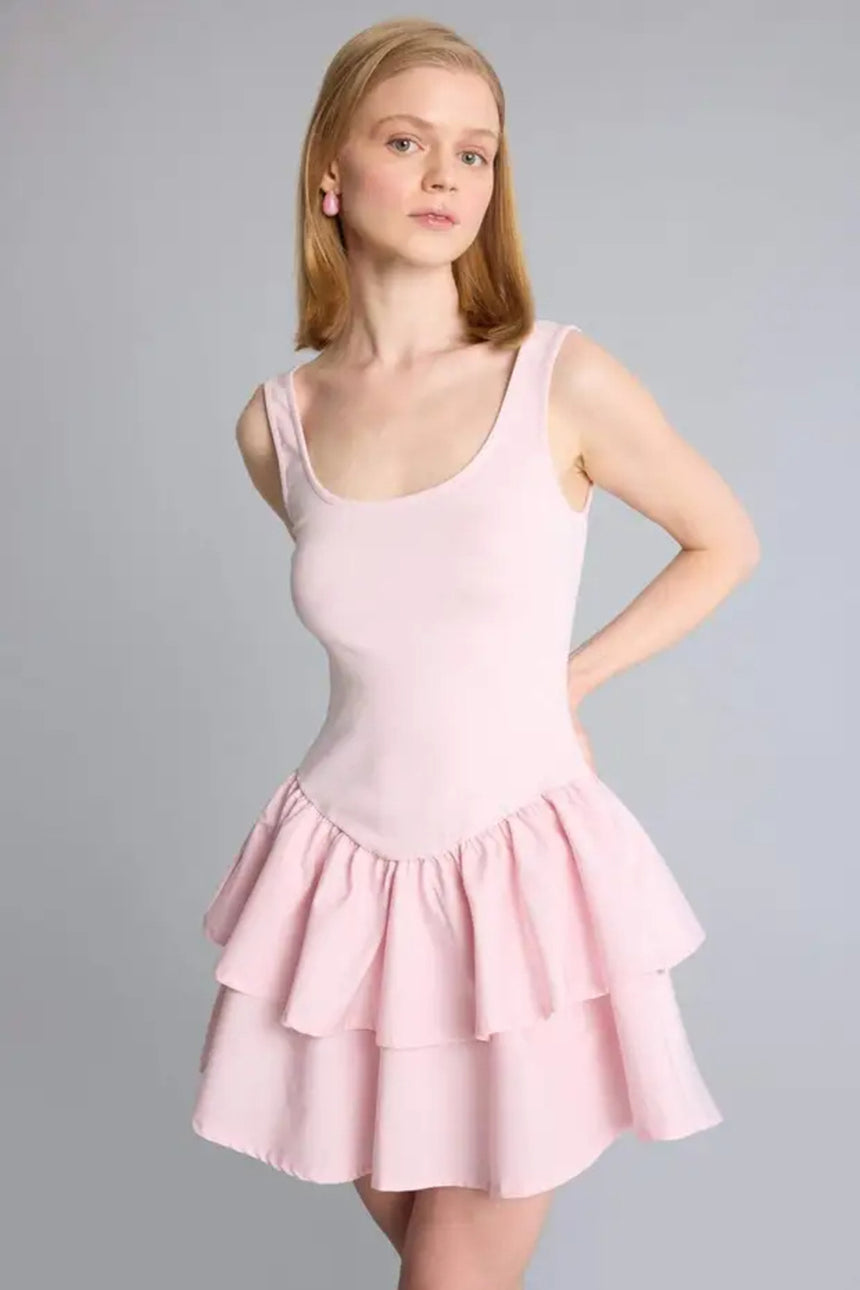 Defacto Kadın Short Sleeve Knitted Dress H7108AX - Pembe