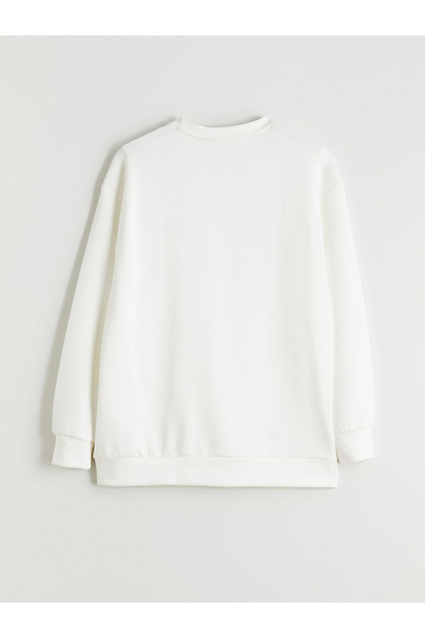 LCW KADIN W5LE48L8 SWT,GENOVA-TAS-SWEAT - Ekru
