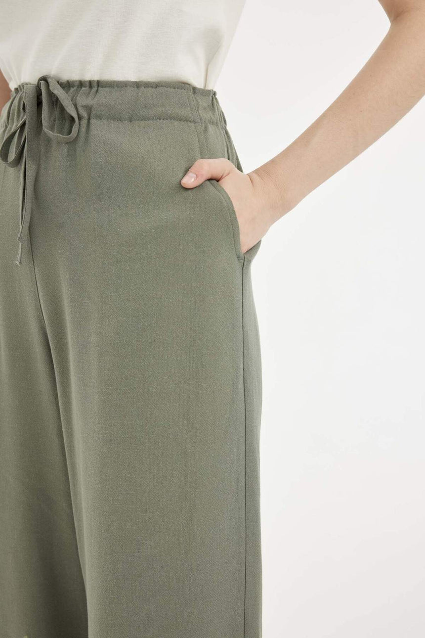 Defacto Kadın Woven Bottom C4545Ax - Koyu Yeşil