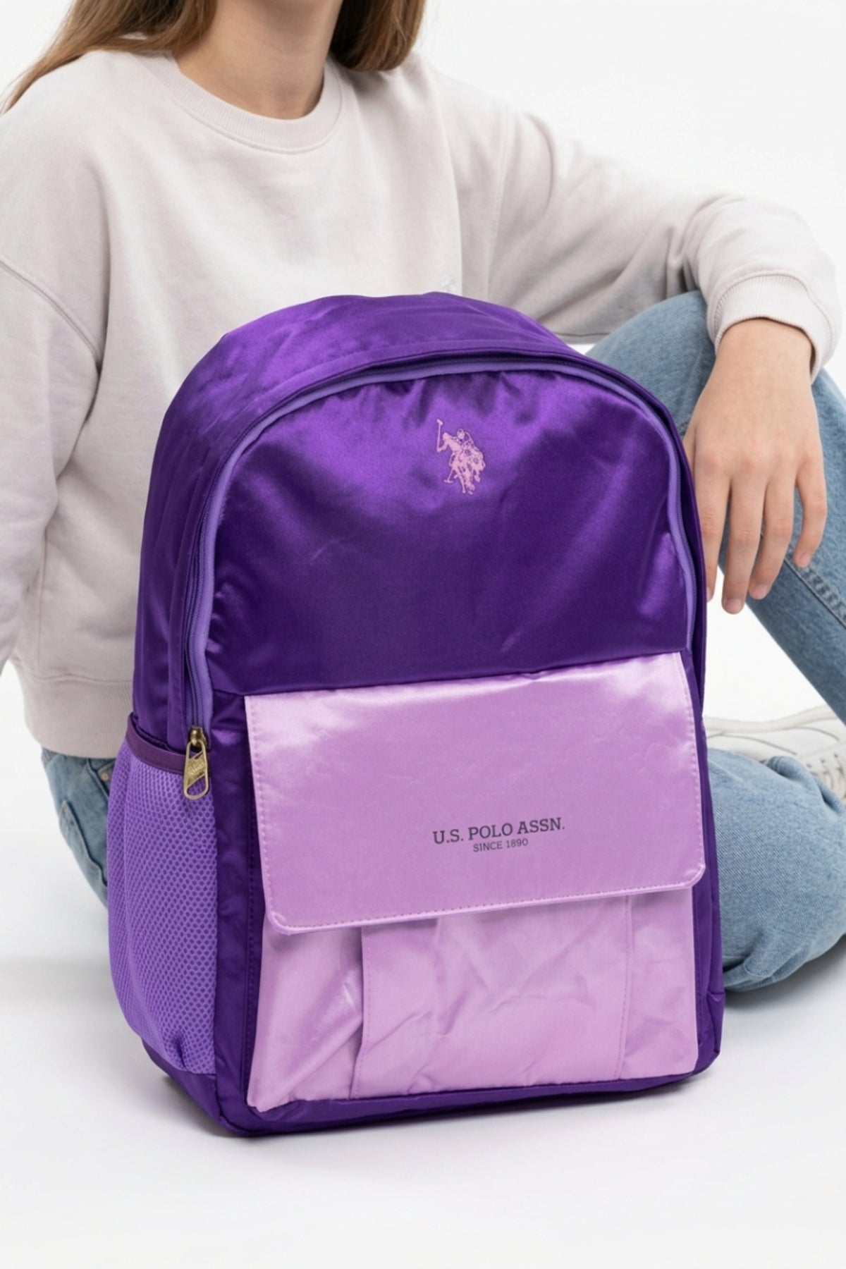 U.S. Polo Assn. Kız Çocuk Okul Çantası PLCAN26103 - Mor/Pembe