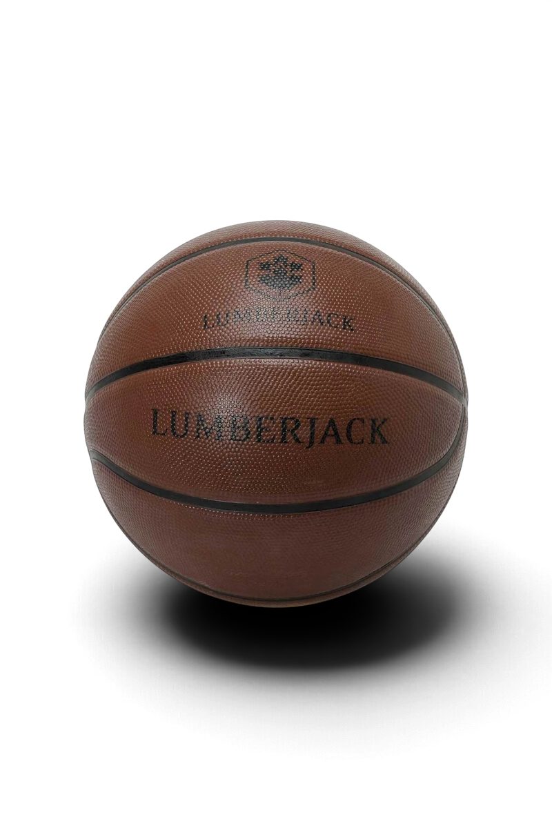 Sporline Lumberjack MB Giga kahverengi unisex basketbol topu, siyah detaylı ve dokulu yüzeyli profesyonel tasarım