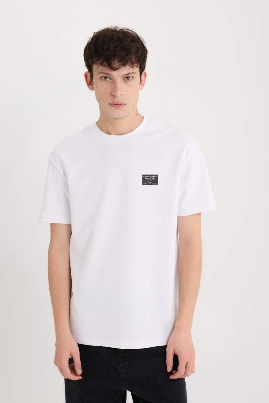 DeFacto D5516AX Erkek T-Shirt - Beyaz