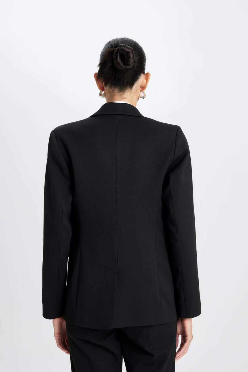 DeFacto Kadın Fitted Blazer Ceket D3157AX - Siyah
