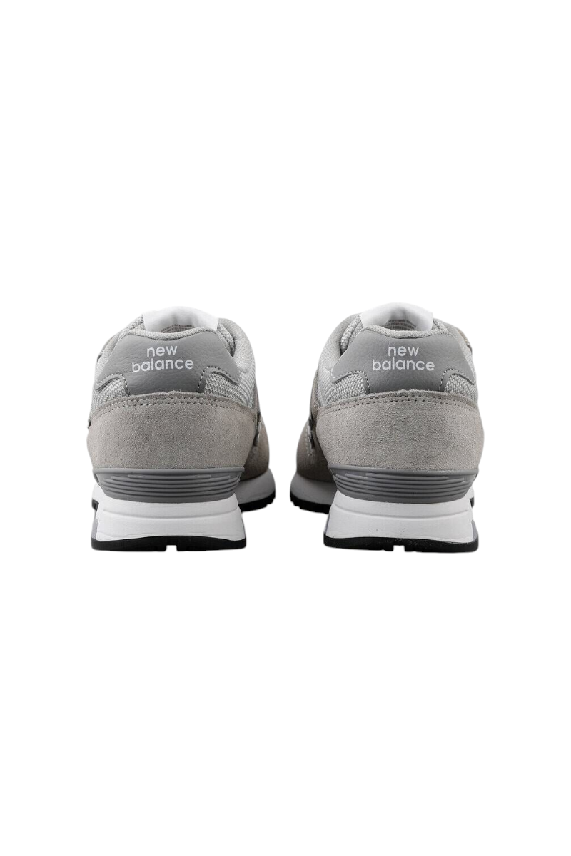Sporline New Balance WL565GRY gri ve beyaz renkli, dokuma kumaş detaylı, rahat günlük kadın spor ayakkabı arka görünüm