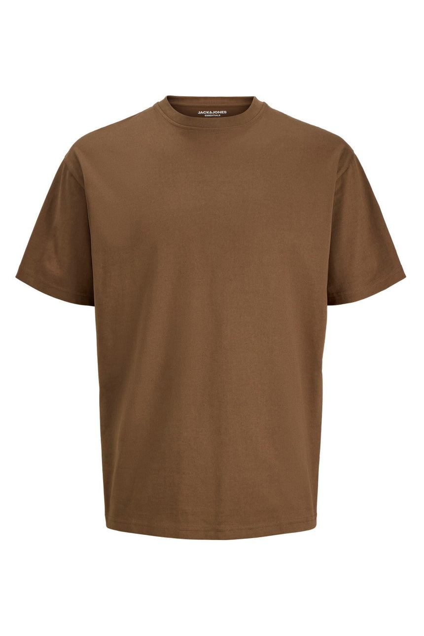 JACK&JONES JJEORGANIC RELAXED TEE SS O-NECK NOOS 12298752 - Koyu Kahverengi