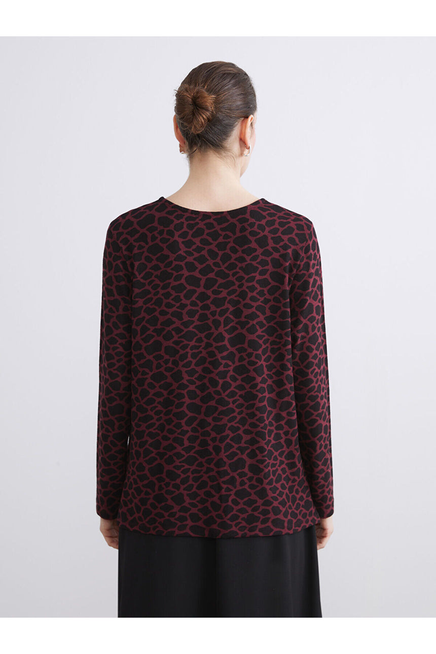 LC Waikiki Kadın Uzun Kollu T-Shirt W5IL21K8 - Bordo