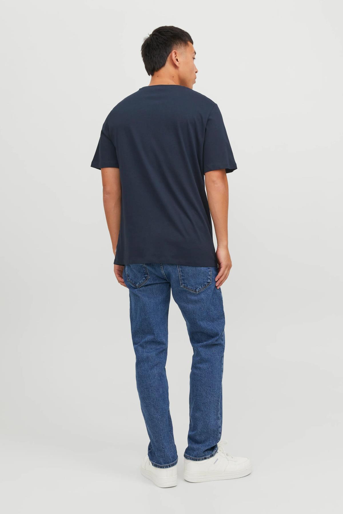 Jack & Jones Organic Basic Erkek T-Shirt 12156101 - Koyu Lacivert
