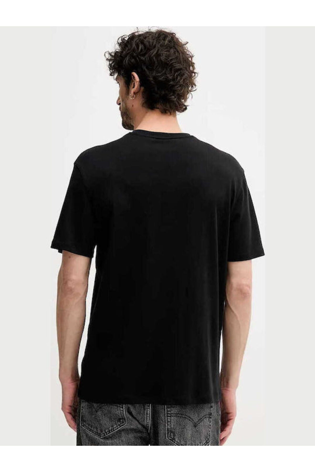 Calvin Klein Slim Stretch Cotton Crewneck Erkek T-Shirt LV04LC240G - Siyah
