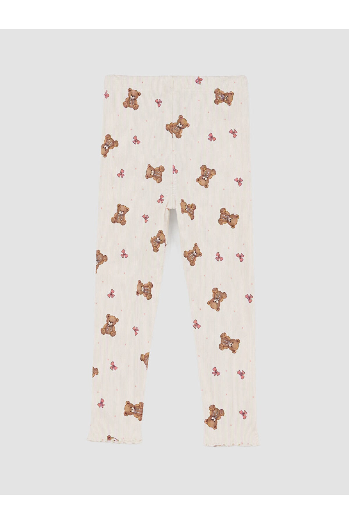 LC Waikiki Kız Çocuk Fırfırlı Pijama Takımı W6M023B1 - Krem